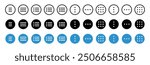 Hamburger menu icons set for web and mobile apps. Includes vector buttons for website UI navigation, featuring hamburger or burger line menu icons for home, drop-down lists, application drawers, or mo