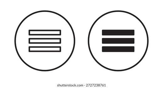 Symbol für das Hamburger Menü. Vektorgrafik-Paket für Apps und Designs