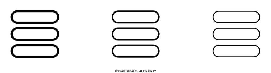 Hamburger menu icons in tree different stroke sizes