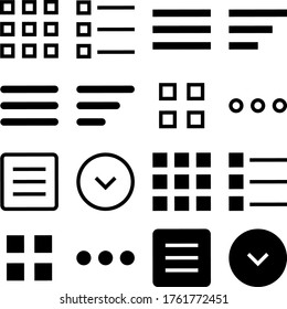 Hamburger menu, mobile menu icons