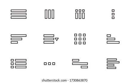 Juego de iconos de esquema del menú Hamburguesa. botón de navegación para diseño de interfaz de usuario