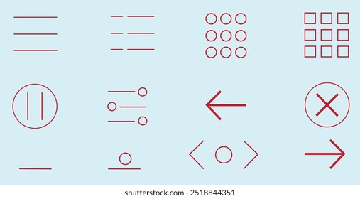 símbolo do menu hambúrguer. Conjunto de botões Menu hambúrguer.