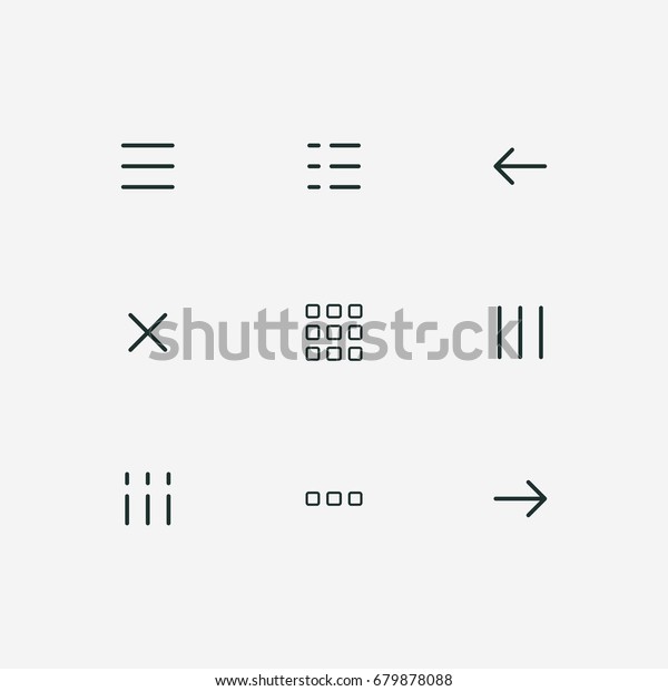 hamburger menu thin line icons\
set