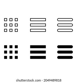 Hamburger menu vector icon set