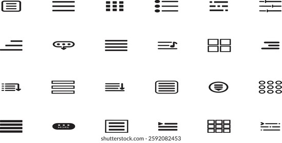 hamburger menu vector set, three line menu icon, UI symbol, user interface vector symbols, navigation