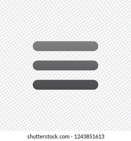 Hamburger menu. Web icon. On grid background