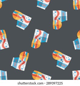 hamburger and milk flat icon,eps10 seamless pattern background