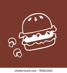 hamburger and mushroom
