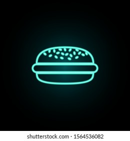 Hamburger neon icon. Simple thin line, outline vector of web icons for ui and ux, website or mobile application