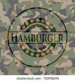 Hamburger on camo pattern