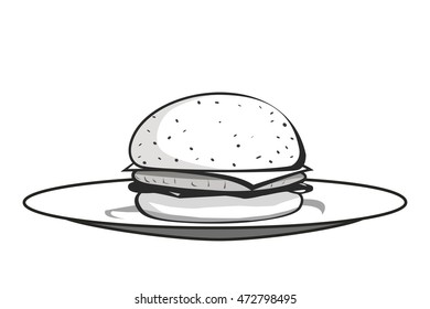 Hamburger on a plate