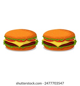 hamburguesa sobre un fondo blanco