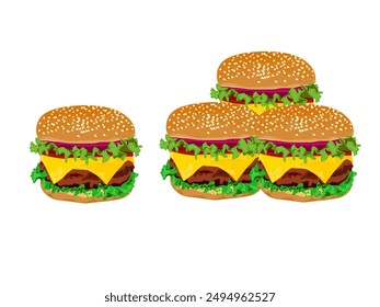 hamburguesa sobre un fondo blanco.