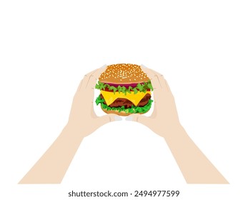 hamburger on a white background.