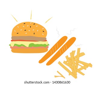 hamburger on white background.
And this image is suitable for making logos or food businesses.
