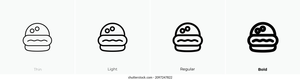 hamburger one icon. Thin, Light Regular And Bold style design isolated on white background