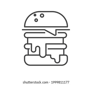 Icono de contorno de Hamburguesa con pulsación editable.