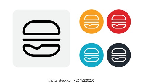 Ícone de contorno de hambúrguer ilustração símbolo de sinal de vetor isolado