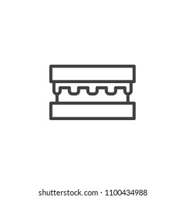 Hamburger outline icon. linear style sign for mobile concept and web design. Burger, fast food simple line vector icon. Symbol, logo illustration. Pixel perfect vector graphics