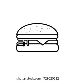 Hamburger outline icon, logo of fast food ,vector