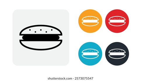 Hamburger outline icon for web and mobile