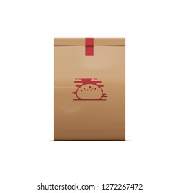 Hamburger Paper Bag Packaging Vector Illustration.