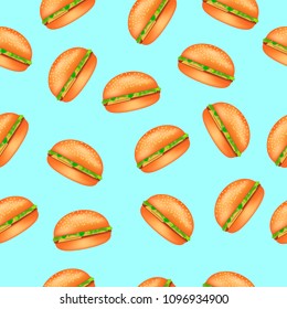 A hamburger pattern with a chop and lettuce leaves
