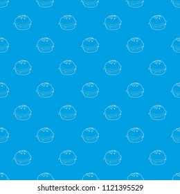 Hamburger pattern vector seamless blue repeat for any use