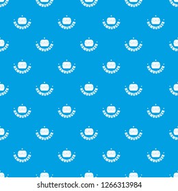 Hamburger pattern vector seamless blue repeat for any use