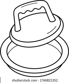 Hamburger patty maker. Vector outline icon.