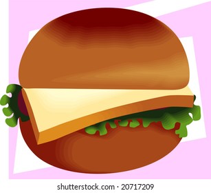 hamburger in pink background	