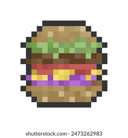 hamburger pixel art for dynamic digital projects and designs.