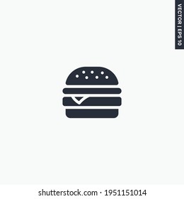 Hamburguesa, icono plano de calidad superior. Concepto de logotipo vector para gráficos web, EPS 10