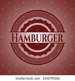 Hamburger red emblem. Retro
