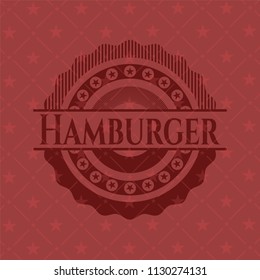 Hamburger red emblem. Vintage.