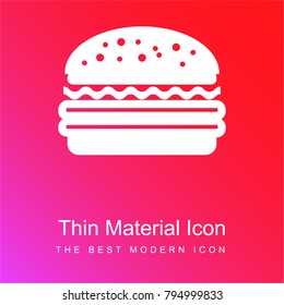 Hamburger red and pink gradient material white icon minimal design