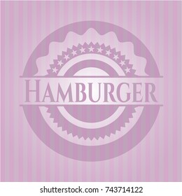 Hamburger retro pink emblem