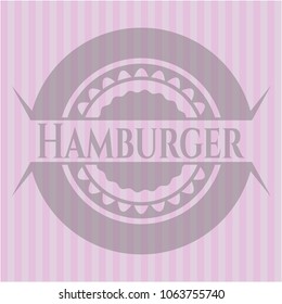 Hamburger retro style pink emblem