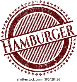 Hamburger rubber grunge stamp