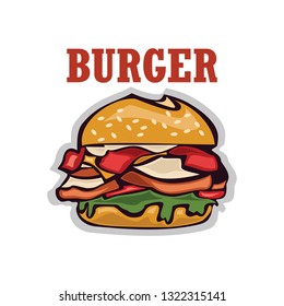 Hamburger Sandwich food icon vector illustration