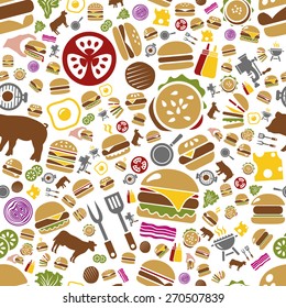 hamburger seamless pattern