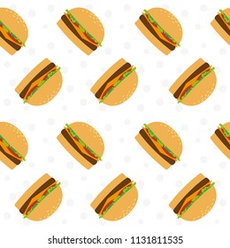 Hamburger seamless pattern background. Vector illustration