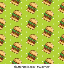 Hamburger seamless pattern vector collection