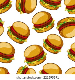 Hamburger seamless pattern vector illustration clip art