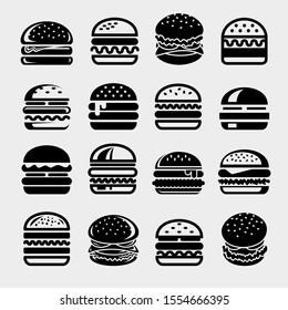 Hamburger set. Collection hamburger icons. Vector