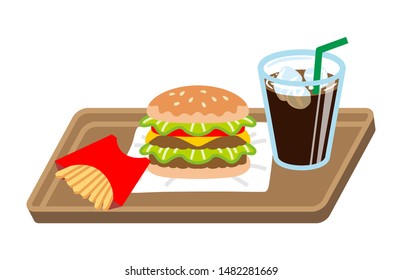 Hamburger set - simple cartoon style