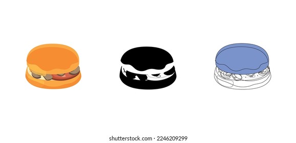 hamburger set vector type icon