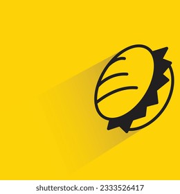 hamburger with shadow on yellow background