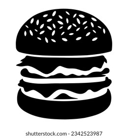 Hamburger silhouette isolated. Vector illustration