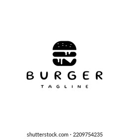 Hamburger Silhouette Vector Logo Design